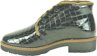 Pitillos Zwart croco lace Bott N.+boordje - Dames - Veterlaarzen - Zwart - 36 EU - Schoenen