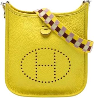 Herm&egrave;s Pre-owned Evelyne - Dames - Vintage Schoudertas - Geel - ONE Size - Leer - Vintage