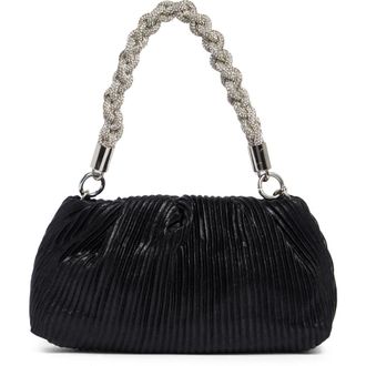 Jessica McClintock Florian Pleated Metallic Shoulder Bag in Black at Nordstrom Rack