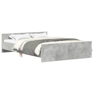 Berkfield Home Bed Frame with Headboard & Footboard Concrete Grey 150x200 cm K | Size: King