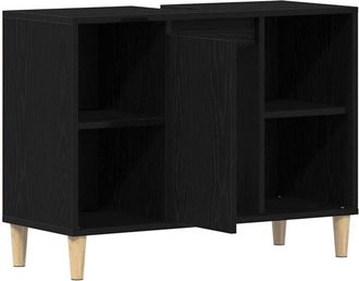 vidaXL Mueble para lavabo roble negro 80x33x60 cm madera de ingeniería Vidaxl