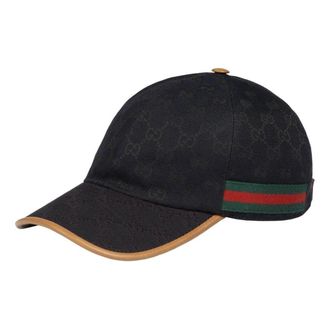 Gucci Original GG Canvas Baseball Hat With Web Black 722381-4HAT7-1065