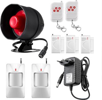 OEM Kit De Seguridad Con Alarma Para El Hogar, Conjunto De 9 Piezas Con Sirena De 115 Db, Detector De Movimiento, Sensor De Puerta/ventana Y Control Remot