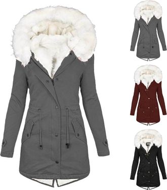 Generic Plus Size Winter Coat Women Winter Coats Women Warm Hooded Coat Ladies Plus Size Thicken Jackets Mid-Long Outwear