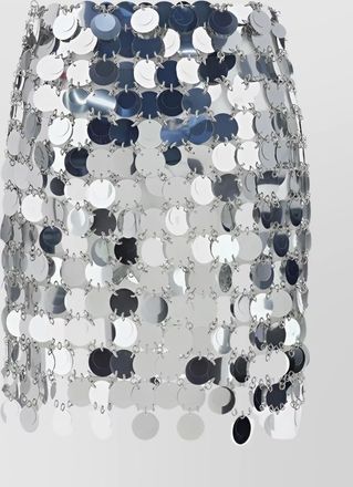 Paco Rabanne layered asymmetrical skirt metallic sequins