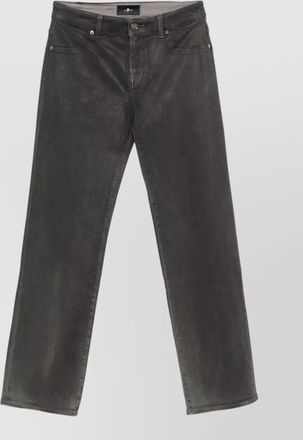 7 For All Mankind coated straight-leg mid-rise jeans
