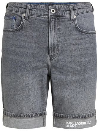 Karl Lagerfeld slim-fit denim shorts - men - Fabric/Recycled Cotton/Cotton - 30 - Grey