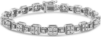 House of Brilliance 10K White Gold 2.0 Cttw Diamond Square Link Bracelet at Nordstrom