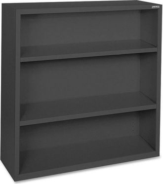 Lorell Fortress Series Bookcase - 34.5 x 13 x 42 - 3 x Shelf(ves) - Black - Powder Coated - Steel - Recycled