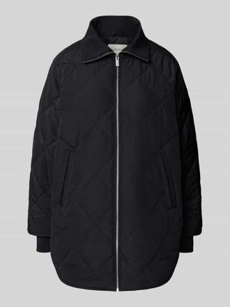 Tom Tailor Denim Relaxed Fit Steppmantel mit Stehkragen in Black, Gr&ouml;&szlig;e XS