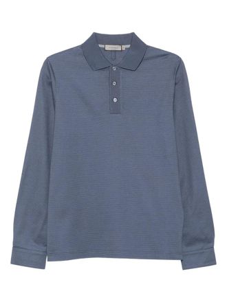Canali Poloshirt met lange mouwen - Blauw