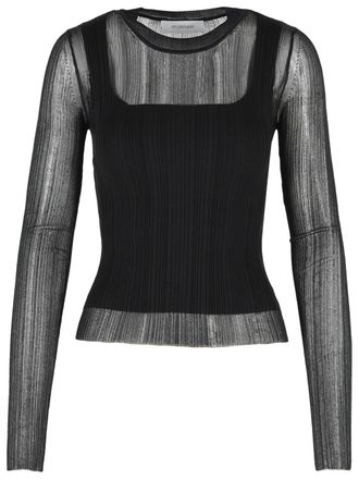 Sportmax Jersey Sportmax Buono Trompe Oeil en mezcla de viscosa negra