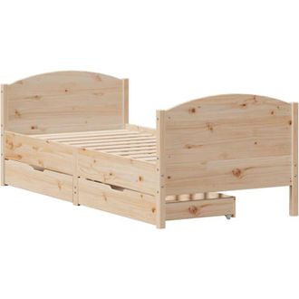 vidaXL Vidaxl - Estructura De Cama Sin Colch&oacute;n Madera Maciza De Pino 90x190 Cm