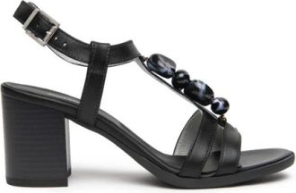 Nero Giardini Schoenen - Dames - Sandalen met hakken - Zwart - 38 EU - Leer - Schoenen
