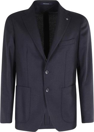 Tagliatore Hopsack Single-Breasted Jasje - Heren - Blazers - Blauw - 3XL - Wol - Jassen