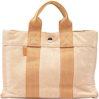 Herm&egrave;s Borsa tote Fourre Tout PM in tela 1990-2015 - Marrone