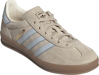adidas Gazelle Indoor Sneaker in Wonder Beige/Halo Blue/Gum5 at Nordstrom, Size 10.5
