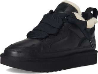 UGG Womens Lowmel Lthr Sneaker, Black, 4 UK