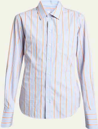 Victoria Beckham Striped Tab Detail Shirt