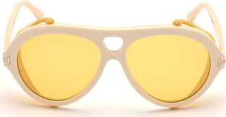 Tom Ford Neughman Amber Pilot Mens Sunglasses FT0882 25E 60