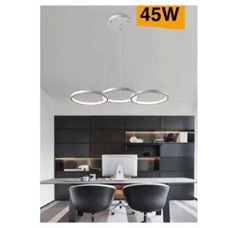 Trade Shop Trade Shop Traesio - Trade Shop - Lampadario Moderno A Sospensione Led 3 Cerchi 45watt Luce 3000k 4000k 6500k B63b