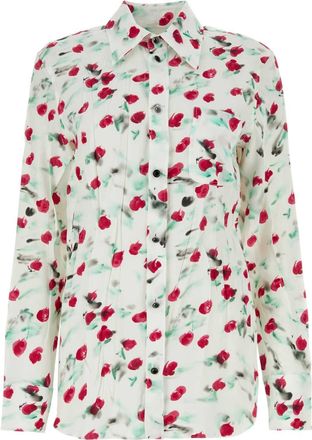 Marni Womens Printed Viscose Shirt - Ivory - Size EU 38 (Womens)