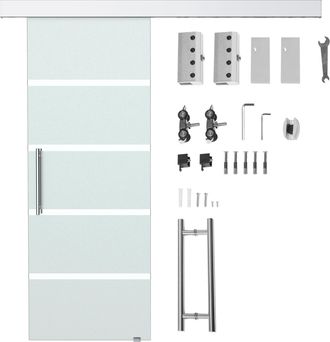 HOMCOM Homcom - Puerta Corrediza De Vidrio Puerta Corredera Deslizante De Cristal 77,5x205 Cm
