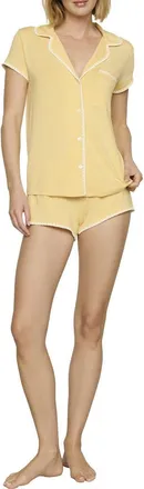 Eberjey Frida Short Pajamas in Sunbeam/ivory at Nordstrom, Size X-Large
