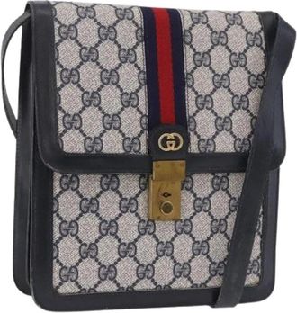 Gucci Pre-owned Vintage Shoulder Bag - Dames - Vintage Schoudertas - Blauw - ONE Size - Leer - Vintage