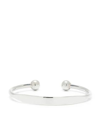 Obsidian Armband met bal detail - Zilver