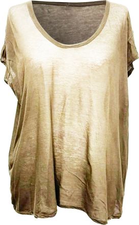 Rick Owens Round Neck T-Shirt in Grey Cotton