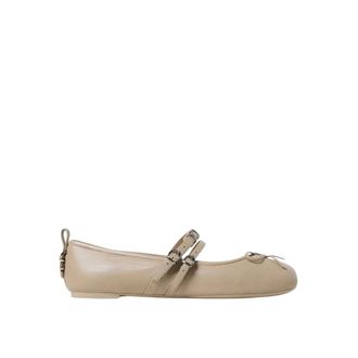 Pinko Ballerinas, female, Beige, Size: 11 US Double Buckle Strap Ballet Flats