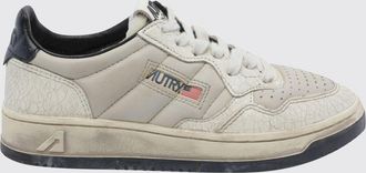 Autry Medalist Low Super Vintage Bicolour Leather Trainers with Worn Effect