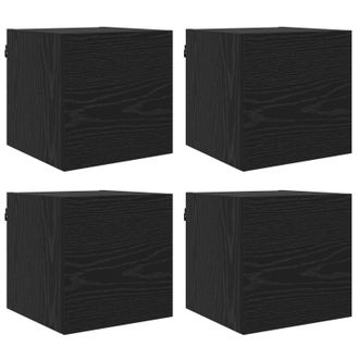 vidaXL Mueble Para Tv Montado En La Pared 4 Pcs Roble Negro Vidaxl