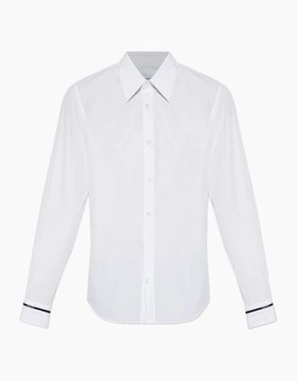 Alexander McQueen Alexander Mcqueen Mens POPLIN COTTON SHIRT - White - Size: Regular/48