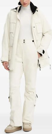 BOSS flap-pocket hooded ski jacket - women - Polyamide/Elastane/Polyester - M - Neutrals