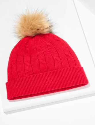 Talbots Soft Cable Knit Beanie - Red - 001 Talbots