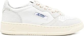 Autry Witte Leren Glitter Sneakers met Logo - Dames - Sneakers - Veelkleurig - 41 EU - Schoenen