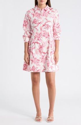 Halogen Flared Skirt Shirtdress in Pink Multi at Nordstrom Rack, Size Small