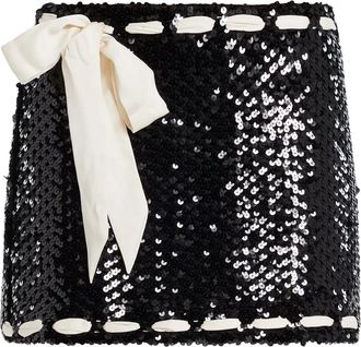 LoveShackFancy Minigonna con decorazione - Nero