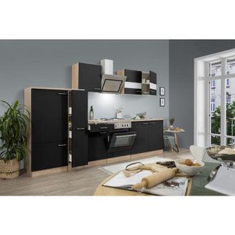 Respekta Cucina blocco cucina blocco cucina componibile rovere nero merle 300 cm Respekta
