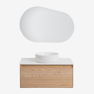Sklum Sklum - Conjunto De Mueble De Ba&ntilde;o En Madera De Fresno Tedrik