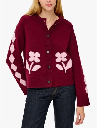 Rails Mavie Long Sleeve Cardigan In Red