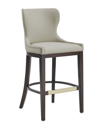 Manhattan Comfort Blair Leatherette Barstool With Beech Wood Legs