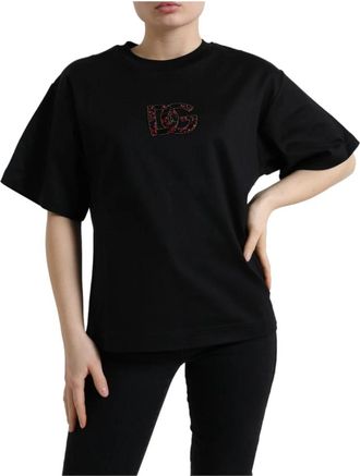 Dolce & Gabbana T-Shirts - Dames - T-shirts - Zwart - 2XS - Katoen - Tops