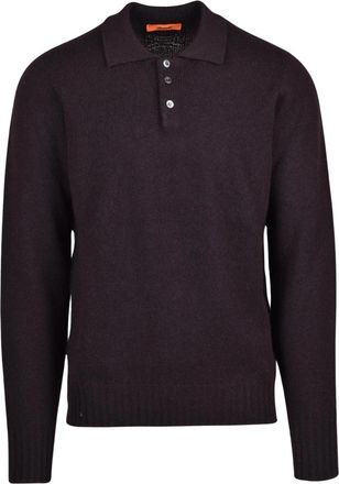 Drumohr Polo van gebreide wol - Heren - Polos - Bruin - 2XL - Wol - Tops