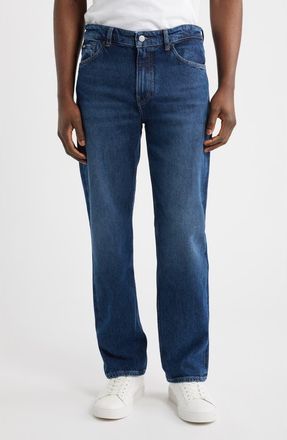 BOSS Ogden Straight Leg Jeans in Navy at Nordstrom, Size 29 X 32