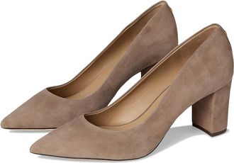 Lauren Ralph Lauren Lanette Suede Block-Heel Pumps High Womens Heels Taupe Brown : 8.5 B - Medium