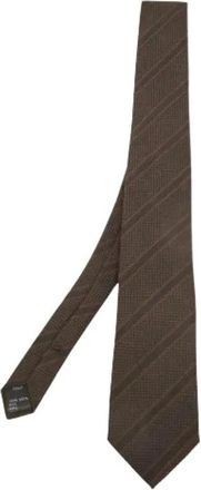 Dolce & Gabbana Pre-owned Accessories, male, Brown, Size: ONE SIZE Pre-owned Striped Silk Tie
