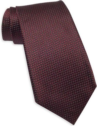 Ermenegildo Zegna Neat Silk Tie in Dark Red Micro Fan at Nordstrom